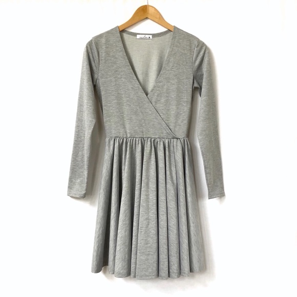 Gray Fit and Flare Dress - Picture 5 of 7
